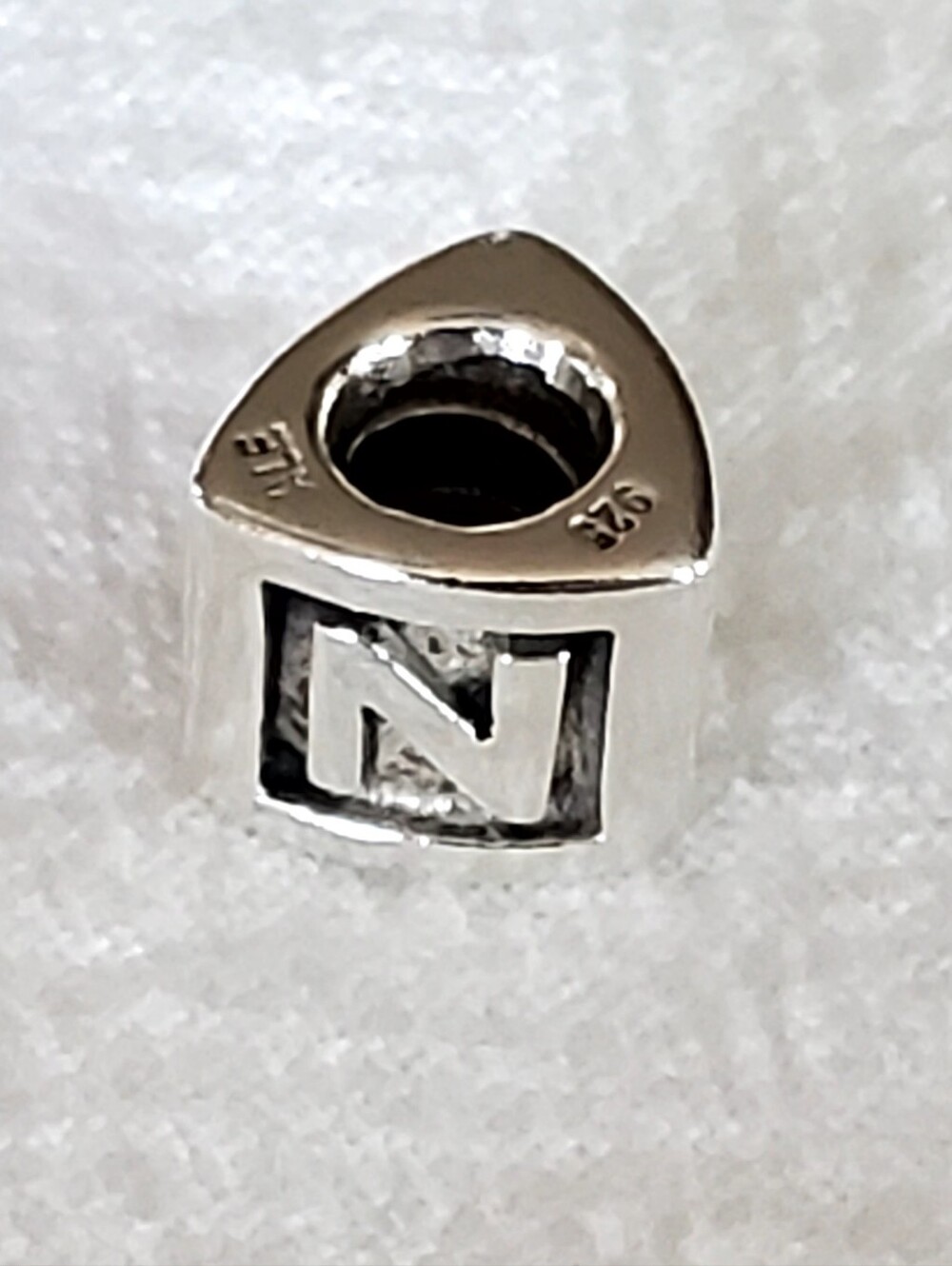 Pandora Authentic Retired Alphabet 925 Silver Charm, Letter Z, Stamped, EUC